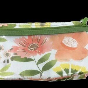 Thirty One Clear Clip Pouch. MORNING FLORAL NEW in bag